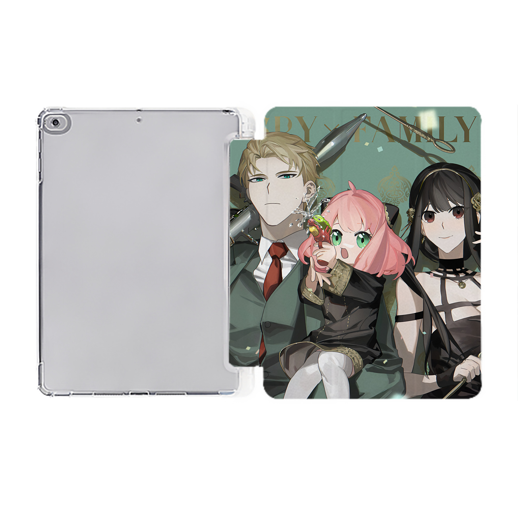 （画像用） SPY×FAMILY间谍家家酒 IPad ケース ペン収納付き 三つ折りスタンド PUレザー×シリコン 対応機種9.5/10.5/10.9インチ